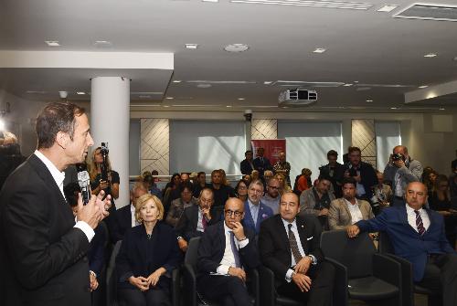 Il governatore del Friuli Venezia Giulia Massimiliano Fedriga alla presentazione della Barcolana 2023.