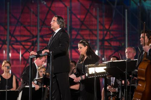 Il maestro Riccardo Muti pronto a dirigere la "Messa di Requiem" di Giuseppe Verdi, Concerto in onore dei Caduti di tutte le guerre - Sacrario Militare di Redipuglia (GO) 06/07/2014