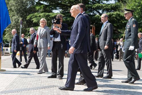 Arrivo dei Capi di Stato Giorgio Napolitano (Italia) e Borut Pahor (Slovenia) alla Piazza della Transalpina - Gorizia 07/07/2014