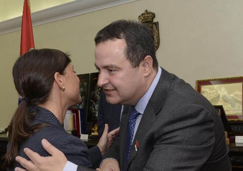 Debora Serracchiani (Presidente Regione Friuli Venezia Giulia) e Ivica Dačić (Vicepremier e ministro Affari Esteri Repubblica di Serbia) - Belgrado 09/07/2014