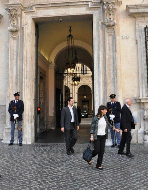 Debora Serracchiani (Presidente Regione Friuli Venezia Giulia) all'uscita da Palazzo Chigi dopo la seduta del Consiglio dei Ministri - Roma 10/07/2014