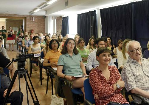 Debora Serracchiani (Presidente Regione Friuli Venezia Giulia) incontra i partecipanti al Laboratorio della Comunicazione LAB 2014 - Gemona del Friuli 04/08/2014