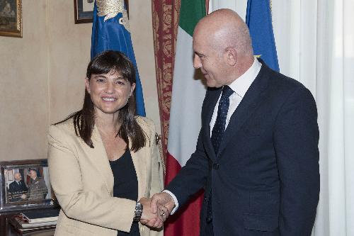 Debora Serracchiani (Presidente Regione Friuli Venezia Giulia) e Gioacchino Alfano (Sottosegretario di Stato alla Difesa) - Roma 05/08/2014