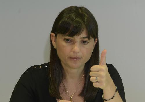 Debora Serracchiani (Presidente Regione Friuli Venezia Giulia) in conferenza stampa sulle Politiche per la Montagna - Udine 07/08/2014
