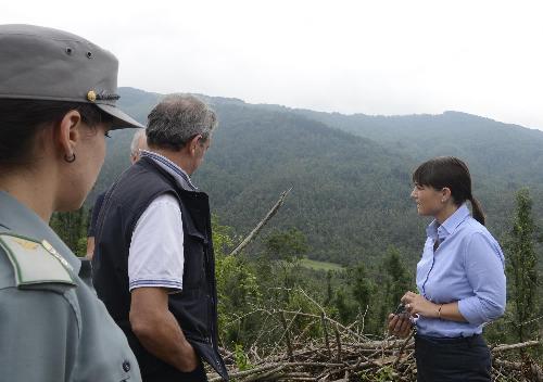 Debora Serracchiani (Presidente Regione Friuli Venezia Giulia) visita le zone colpite dal gelicidio dello scorso gennaio - Attimis (UD) 13/08/2014