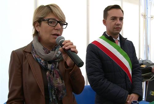 Maria Sandra Telesca (Assessore regionale Salute) e Luca Fanotto (Sindaco Lignano Sabbiadoro) alla cerimonia di posa della prima pietra del Punto di primo soccorso - Lignano Sabbiadoro 11/09/2014