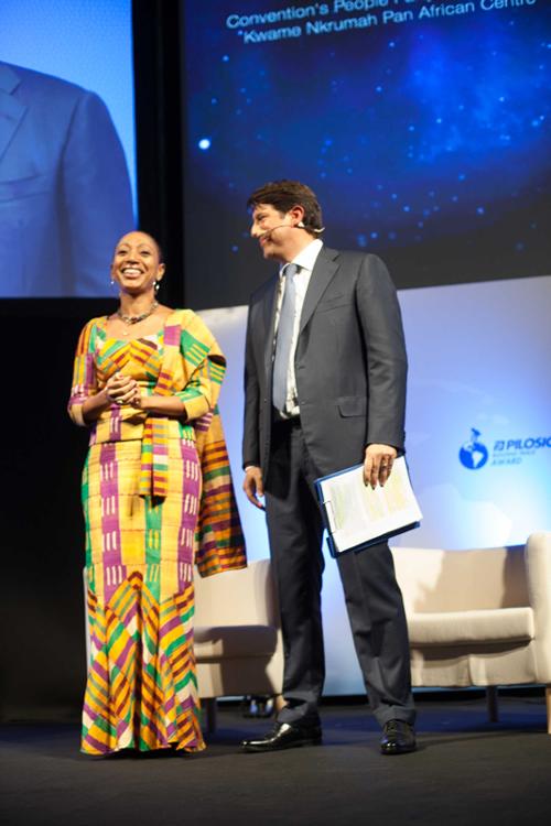 Samia Nkrumah, premiata con il "Pilosio International Building Peace", edizione 2014, alla Scuola Grande di San Giovanni Evangelista - Venezia 12/09/2014