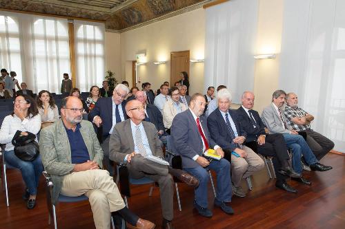 Piero Colussi (Sovrintendente Villa Manin di Passariano) e Claudio Pedrotti (Sindaco Pordenone) alla presentazione del nuovo Infopoint di TurismoFVG, nel Palazzo Badini - Pordenone 16/09/2014