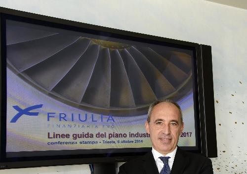 Pietro Del Fabbro (Presidente CdA Friulia Finanziaria FVG S.p.A.) alla presentazione del Piano industriale 2014-2017 di Friulia Finanziaria FVG S.p.A. - Trieste 06/10/2014