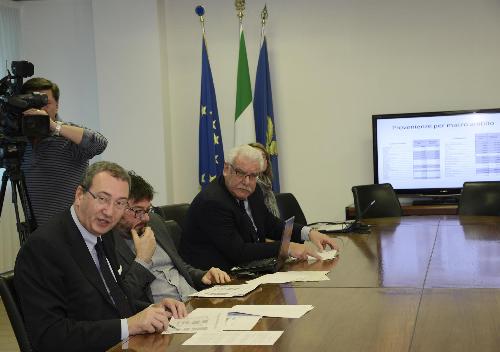 Sergio Bolzonello (Vicepresidente Regione FVG e assessore regionale Attività produttive) alla presentazione dei dati statistici dei flussi turistici in Friuli Venezia Giulia nel periodo maggio-agosto 2014 - Udine 07/10/2014