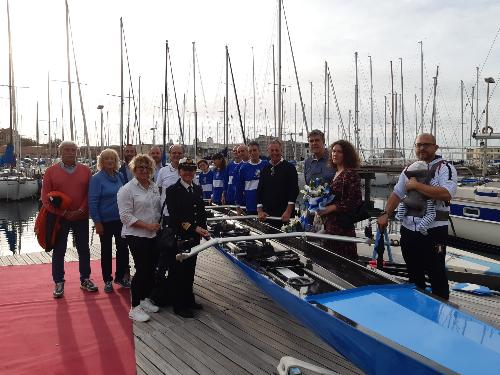 L'assessore regionale alla Difesa dell'Ambiente, Fabio Scoccimarro, in occasione dei festeggiamenti per i 160 anni della Ginnastica Triestina Nautica con la cerimonia del varo di alcune nuove barche della Società, 