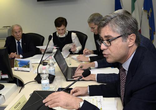 Francesco Peroni (Assessore regionale Finanze, Patrimonio, Coordinamento e Programmazione Politiche economiche e comunitarie) durante la riunione del Consiglio delle Autonomie Locali (CAL) - Udine 13/11/2014