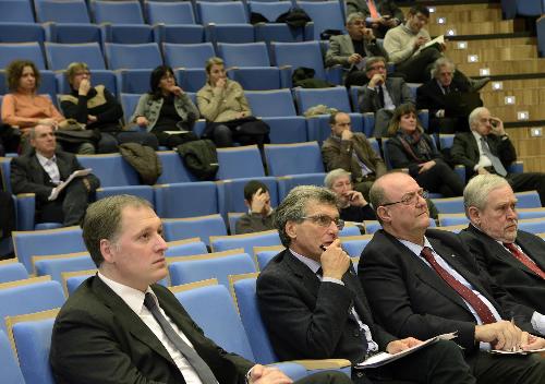 Platea all'illustrazione del ddlr per l'Attrazione di Investimenti e per il Rilancio del Manifatturiero in FVG, nell'Auditorium della Regione - Udine 13/11/2014