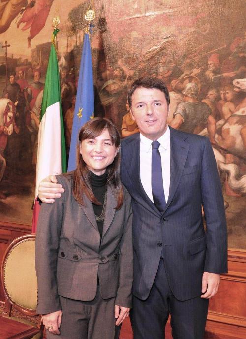 Debora Serracchiani (Presidente Regione Friuli Venezia Giulia) e Matteo Renzi (Presidente Consiglio Ministri) - Palazzo Chigi, Roma 21/11/2014