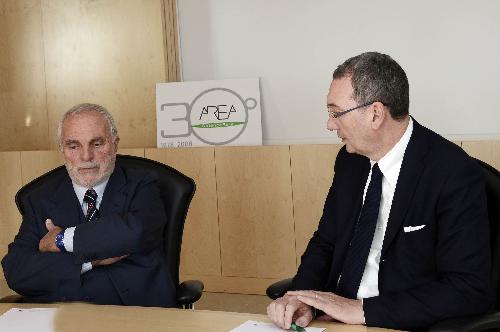 Adriano De Maio (Presidente AREA Science Park) e Sergio Bolzonello (Vicepresidente Regione FVG e assessore Attività produttive) nella sede di AREA Science Park - Padriciano (TS) 25/11/2014