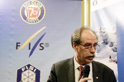 Gianni Torrenti (Assessore regionale Sport) alla presentazione dei Campionati italiani assoluti di Sci Alpino maschile e femminile, organizzati dallo Sci club 70 di Trieste in collaborazione con Regione FVG e FISI - Trieste 15/12/2014