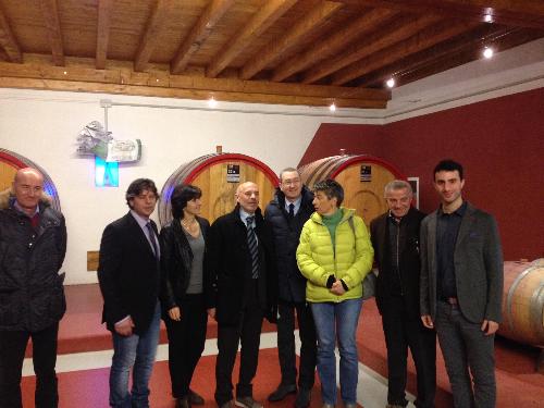 Sergio Bolzonello (Vicepresidente FVG e assessore Attività produttive) visita l'Azienda Vini Biologici Montalbano - Savorgnano del Torre 23/12/2014