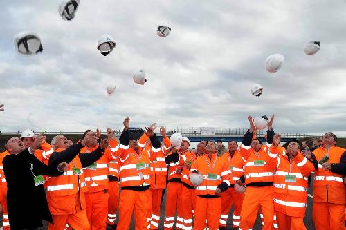 Cerimonia dell'inaugurazione del Passante di Mestre. (Bonisiolo, 08/02/09)
