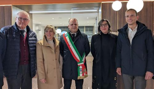 Il governatore del Friuli Venezia Giulia Massimiliano Fedriga (a destra) e l'assessore Zilli (la seconda da sinistra), all'inaugurazione degli spazi ampliati e trasferiti dell'Oreria di Claudia Melchior