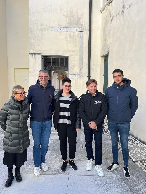 L'assessore Roberti alla presentazione del progetto "4 Safety Fvg" di Aci Pordenone. Secondo da destra l'ex pilota di Formula 1 Andrea Montermini