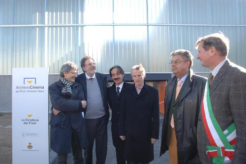 Il Presidente della Regione e l'Assessore regionale alla Cultura all'inaugurazione dell'Archivio del Cinema del Friuli Venezia Giulia a Gemona del Friuli. (Gemona del Friuli 29/03/08)
