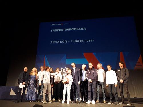 Un momento della premiazione di Barcolana 55 al Rossetti di Trieste.