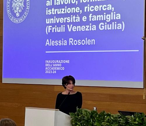 L'intervento dell'assessore regionale Alessia Rosolen.