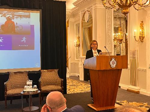 La direttrice dell'Agenzia Lavoro & SviluppoImpresa Lydia Alessio Vernì alla prima edizione del Moving to Italy a Londra