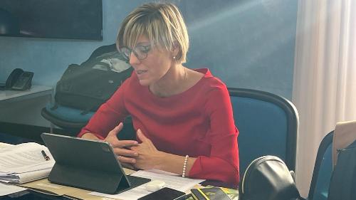 L'assessore regionale alle Finanze Barbara Zilli intervenuta al webinar promosso dal Centro Europe Direct Carnia 