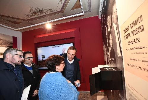 Il governatore Massimiliano Fedriga al Museo Carnico delle Arti popolari per l'inaugurazione della sala intitolata a Michele Gortani