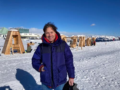 L'assessore regionale Sergio Emidio Bini sul monte Zoncolan