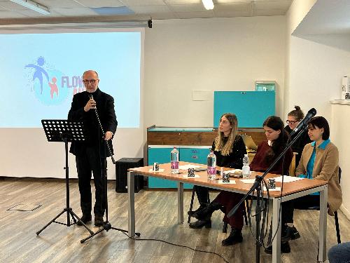 L'intervento dell'assessore regionale alla Salute, Riccardo Riccardi,  nella sede della Fondazione Progettoautismo Fvg onlus a Feletto Umberto.