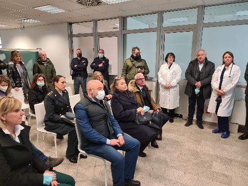 La sala riunioni del Pronto soccorso dell'ospedale di Pordenone dove è stato presentato il progetto di messa in sicurezza degli spazi in cui opera il personale.