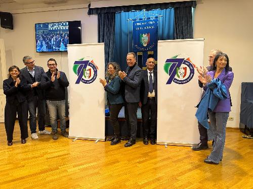 Lo scoprimento del logo per il 70esimo dalla fondazione dell'Unione degli Istriani
