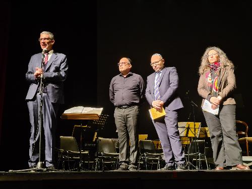 L’assessore regionale alle Autonomie locali e lingue minoritarie Pierpaolo Roberti in occasione della rappresentazione al Teatro Rossetti di Trieste delle opere "Brundíbar" e "Der Kaiser von Atlantis oder die Tod-Verweigerung"