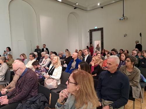 Il pubblico presente all'evento tenutosi oggi a palazzo Giureconsulti di Milano in occasione della rassegna "Meet Friuli Venezia Giulia - Fuori Bit 2024"