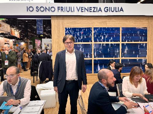 L'assessore Bini nello stand di PromoturismoFvg alla Bit di Milano