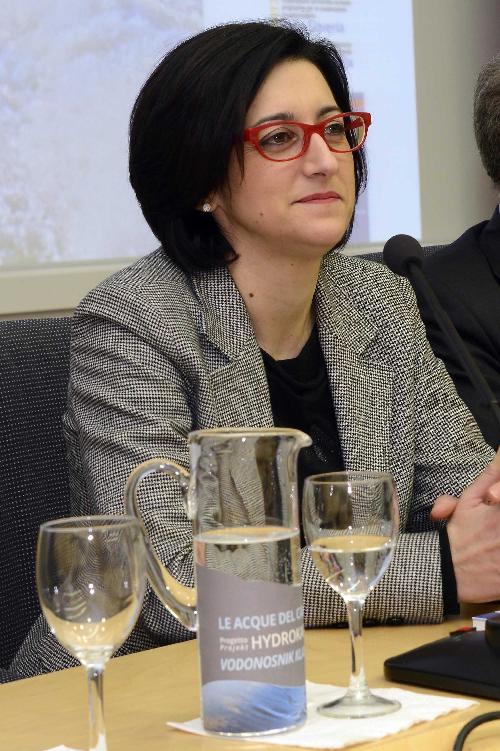 Sara Vito (Assessore regionale Ambiente ed Energia) al convegno sul Progetto "HYDRO KARST, L'acquifero del Carso quale risorsa idrica strategica transfrontaliera", all'AREA Science Park di Padriciano - Trieste 21/01/2015