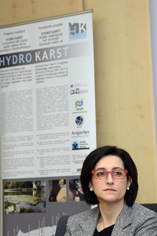 Sara Vito (Assessore regionale Ambiente ed Energia) al convegno sul Progetto "HYDRO KARST, L'acquifero del Carso quale risorsa idrica strategica transfrontaliera", all'AREA Science Park di Padriciano - Trieste 21/01/2015