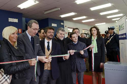 Luisa De Marco (Presidente Udine Gorizia Fiere S.p.A.), Sergio Bolzonello (Vicepresidente Regione FVG e assessore Risorse agricole e forestali) e Andrea Segrè (Università Bologna) all'inaugurazione della cinquantesima Agriest - Udine 22/01/2015