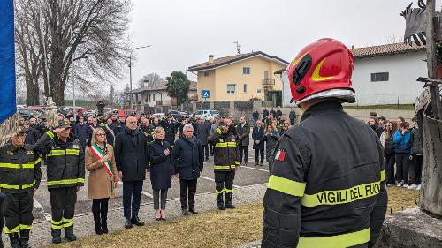 L'assessore Barbara Zilli a Pagnacco durante la cerimonia a memoria dei Martiri delle Foibe e di Arnaldo Harzarich 