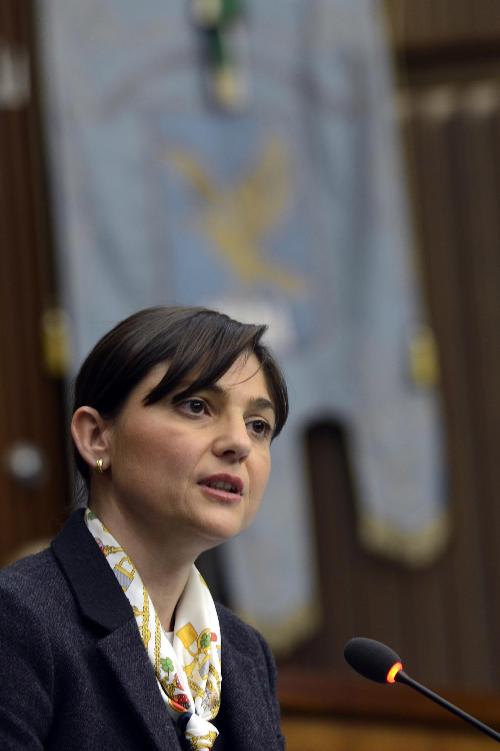 Debora Serracchiani (Presidente Regione Friuli Venezia Giulia) nell'Aula del Consiglio regionale - Trieste 05/02/2015