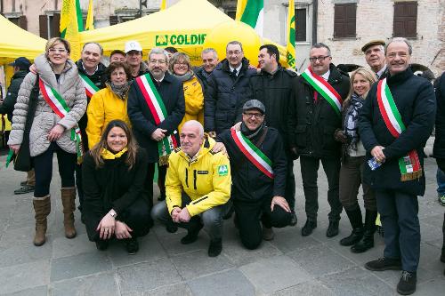 La manifestazione di Coldiretti FVG per salvare le oltre 1.000 stalle attive della regione, presenti tra gli altri: Furio Honsell (Sindaco Udine), Dario Ermacora (Presidente Federazione regionale Coldiretti Friuli Venezia Giulia), Sergio Bolzonello (Vicepresidente Regione FVG e assessore Attività produttive, Commercio, Cooperazione, Risorse agricole e forestali) e Franco Iacop (Presidente Consiglio regionale) - Udine 06/02/2015