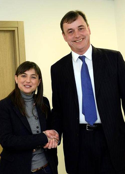 Debora Serracchiani (Presidente Regione Friuli Venezia Giulia) incontra Renato Carlantoni (Sindaco Tarvisio), nella sede della Regione FVG - Tolmezzo 09/02/2015