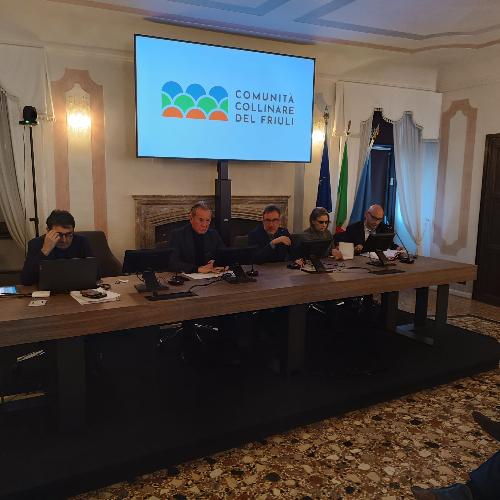 L'assessore regionale alla Difesa dell'ambiente Fabio Scoccimarro alla presentazione del Pgra a Colloredo di Monte Albano