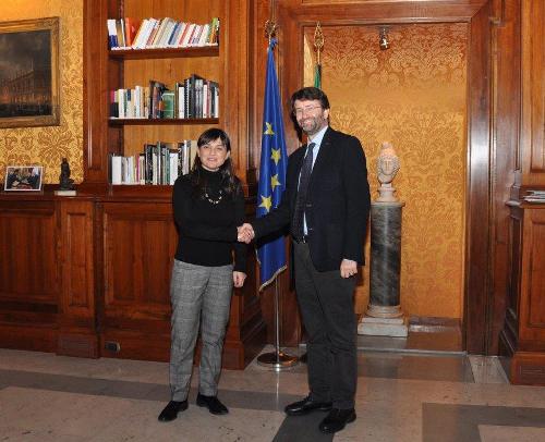 Debora Serracchiani (Presidente Regione Friuli Venezia Giulia) e Dario Franceschini (Ministro Beni e Attività Culturali e Turismo) - Roma 11/02/2015