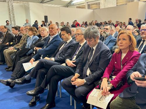 Le autorità presenti all'apertura della settima edizione di Aquafarm alla Fiera di Pordenone