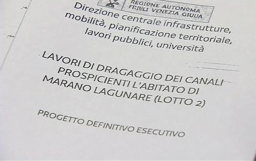 Cerimonia di consegna dei lavori per il dragaggio dei canali prospicienti l'abitato di Marano - Marano Lagunare 21/02/2015