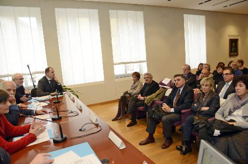 Cerimonia di consegna di 15 borse di studio bandite dal Consorzio per lo Sviluppo del Polo Universitario di Gorizia nella Sala Della Torre della Fondazione Cassa di Risparmio - Gorizia 23/02/2015