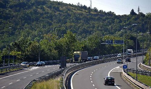 Uscita del Casello Trieste Lisert della Autostrada A4, in direzione Venezia (Foto Petrussi / Simone Ferraro - 08/08/2014)